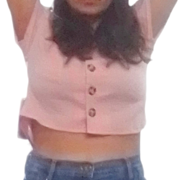 Ci Sono Mauve Crop Button Down Shirt - Picture 6 of 11